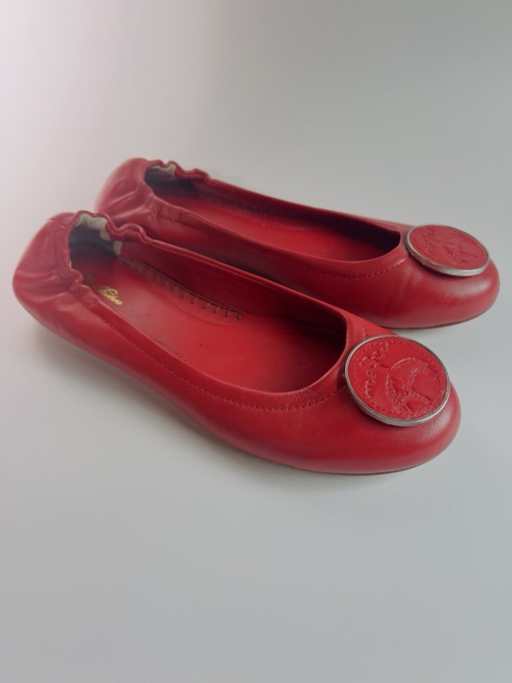 Brooks Brothers Red Leather Ballet Flats Women’s Size 9 Slip On Shoes - Picture 10 of 16
